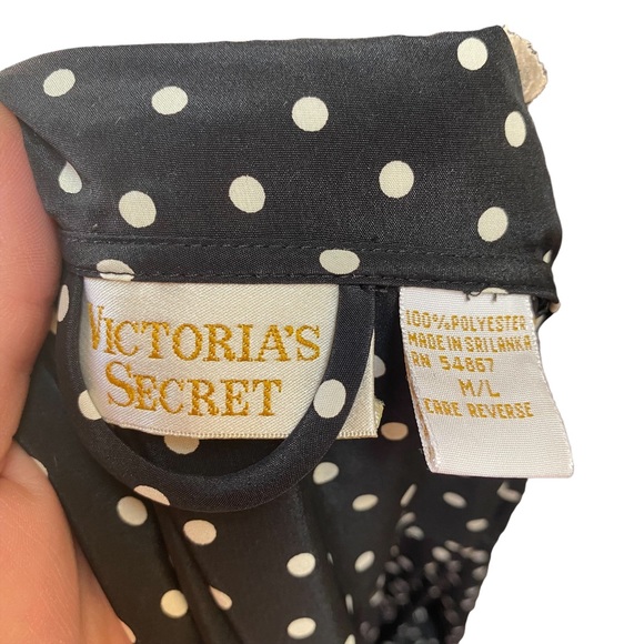 Vintage Victoria’s Secret Gold Label Long Robe with Polka Dots - Picture 10 of 11